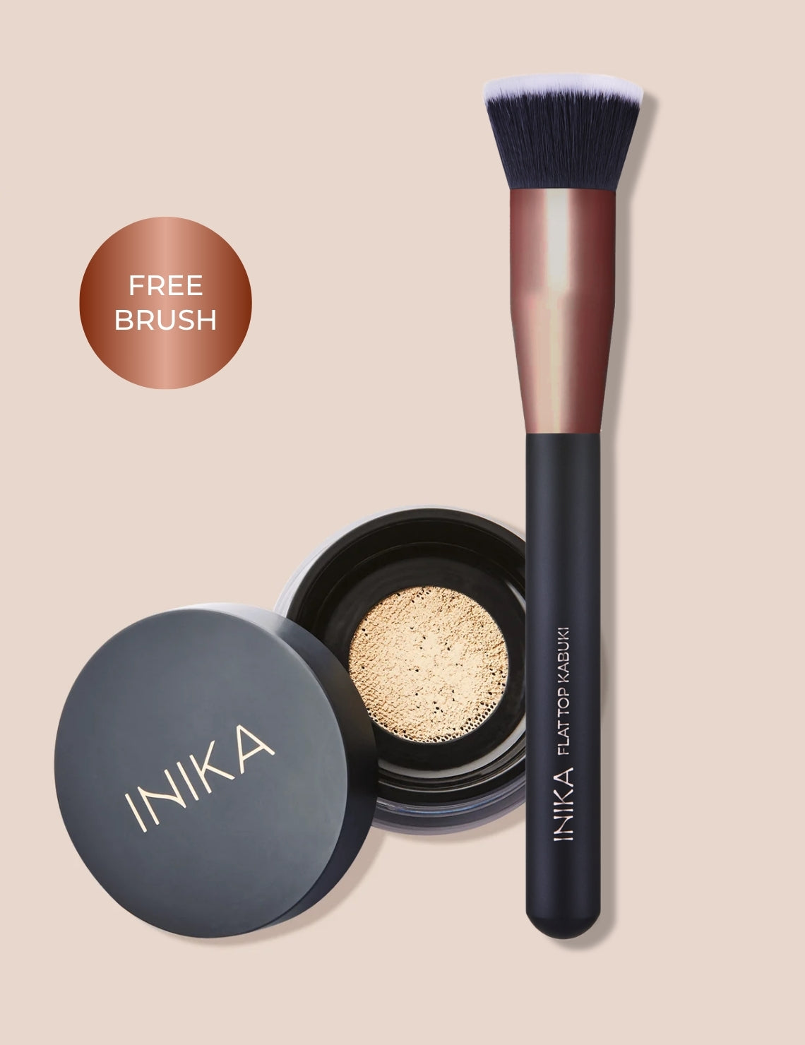 INIKA Organic Loose Mineral Foundation SPF 25 + FREE Brush