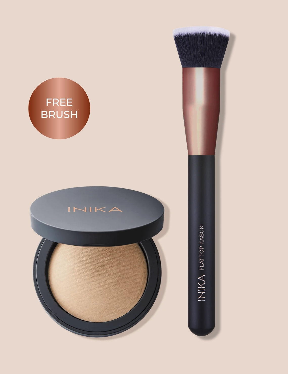 INIKA Organic Baked Mineral Foundation + FREE Brush