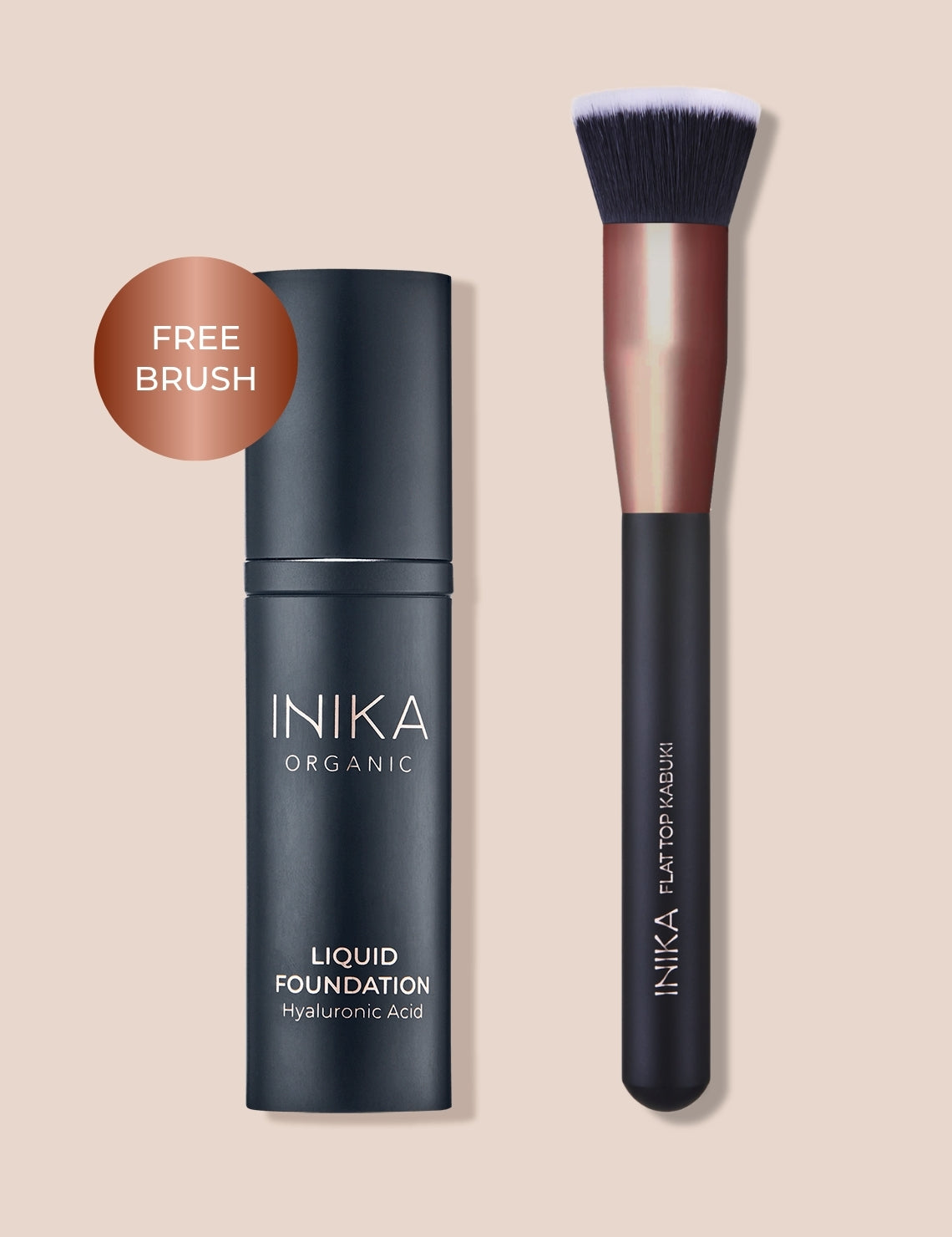 INIKA Organic Liquid Foundation + FREE Brush
